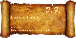 Dudics Fanni névjegykártya