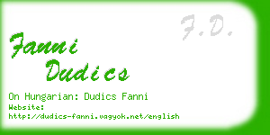 fanni dudics business card